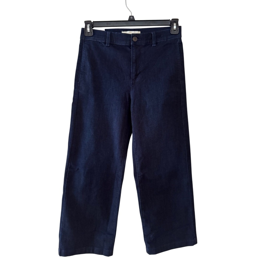 ELLA MOSS. NWT. Women's Navy, wide leg crop jeans. Size 4.
